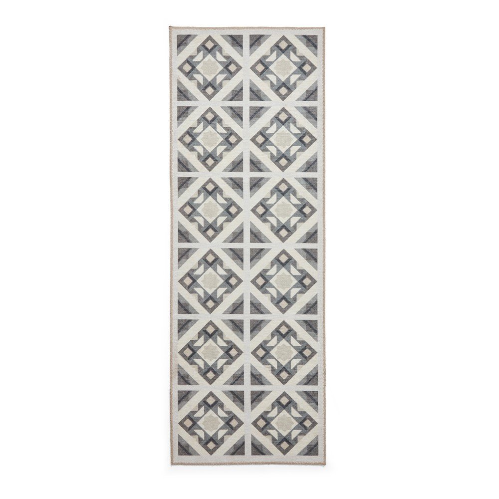 Szürke mosható futószőnyeg 76x230 cm Victoria Beige – Think Rugs