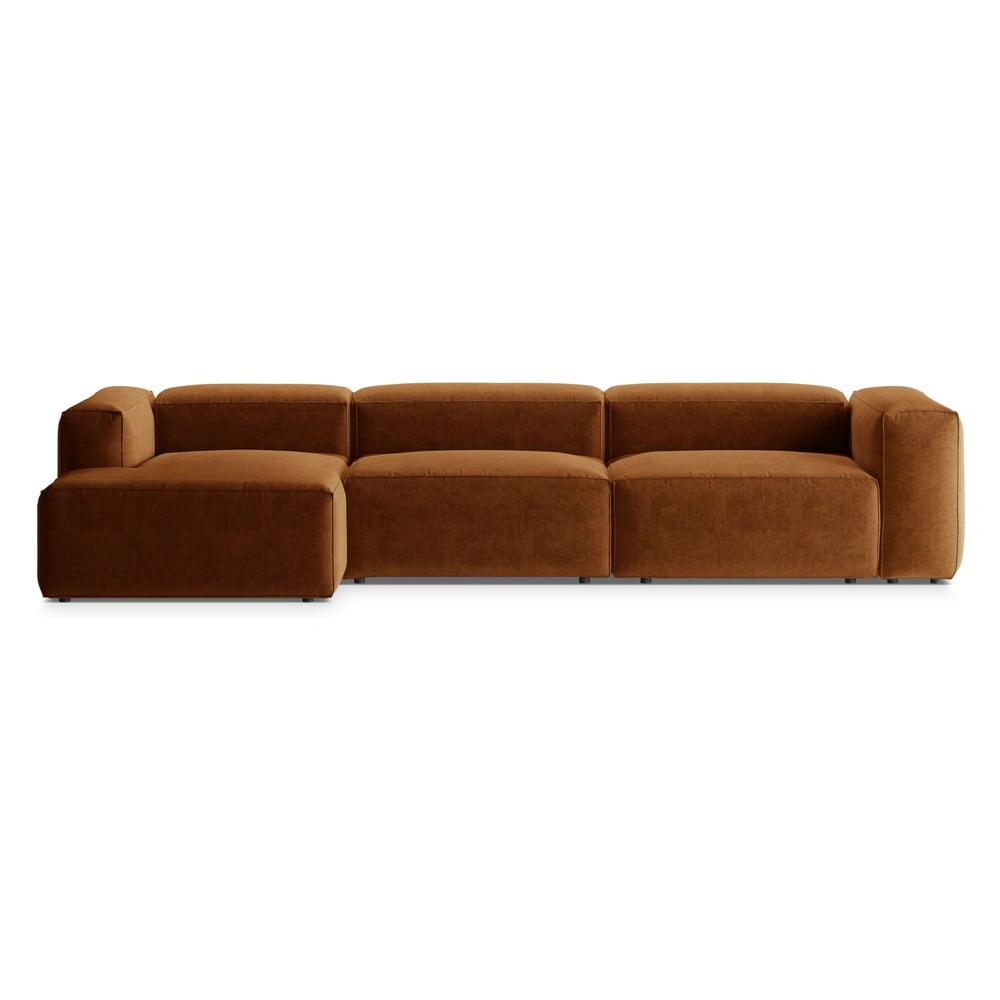 Téglavörös sarokkanapé (bal oldali-heverő résszel) Bergano – Cosmopolitan Design