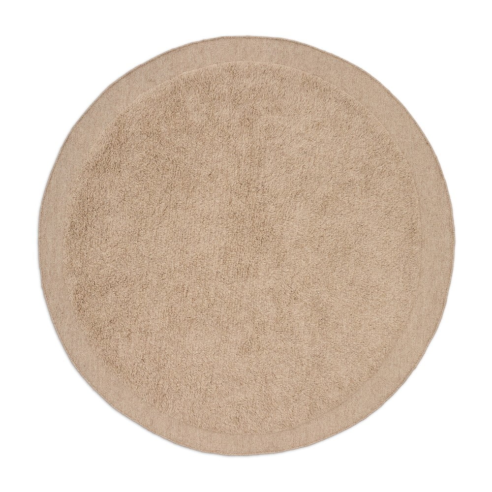 Világosbarna kézi szövésű gyapjú kerek szőnyeg ø 200 cm Marely – Kave Home