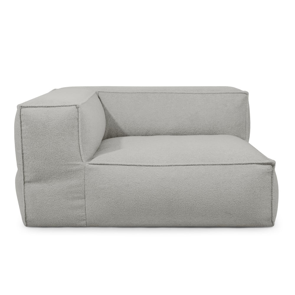 Világosszürke buklé babzsákfotel Mass Corner 150 Left – SLOWDOWN
