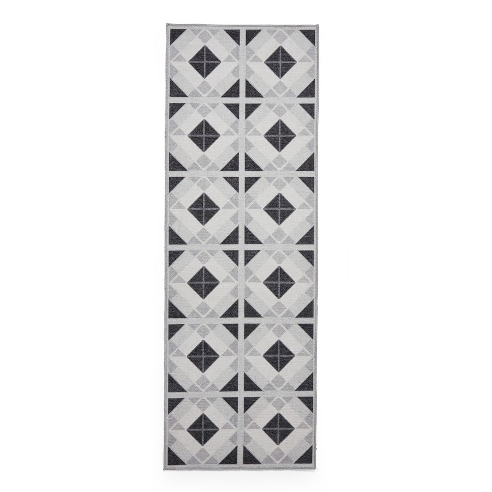 Világosszürke-sötétszürke mosható futószőnyeg 76x230 cm Victoria Light – Think Rugs
