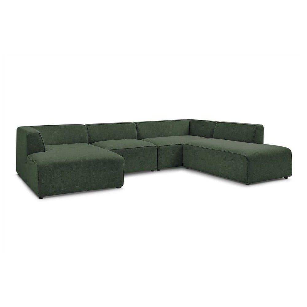 Zöld moduláris sarokkanapé (jobb oldali-U alakú) Megeve – Bobochic Paris