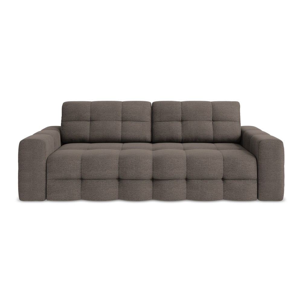 Barna buklé kinyitható kanapé 255 cm Milu – Makamii