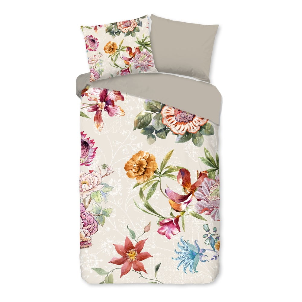 Bézs egyszemélyes-hosszabbított pamut ágyneműhuzat 140x220 cm Jaimy – Good Morning