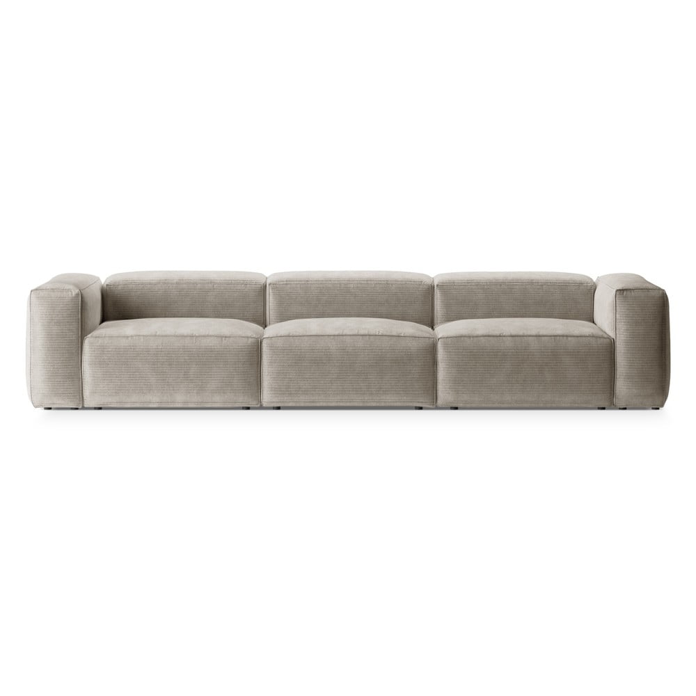 Bézs kordbársony kanapé 364 cm Bergano – Cosmopolitan Design