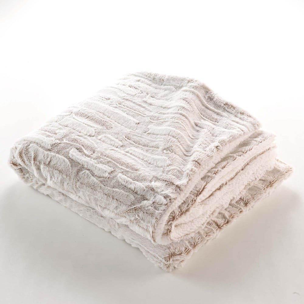 Bézs mikroplüss takaró 180x220 cm Lynx – douceur d'intérieur