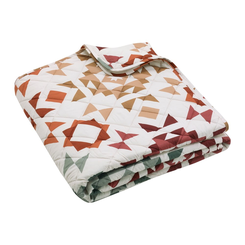 Bézs steppelt ágytakaró 220x230 cm Autumn Patchwork Geo – Catherine Lansfield