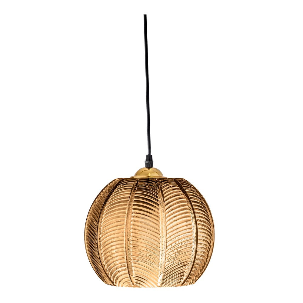 Borostyán színű függőlámpa üveg búrával ø 22 cm Adar – Bloomingville