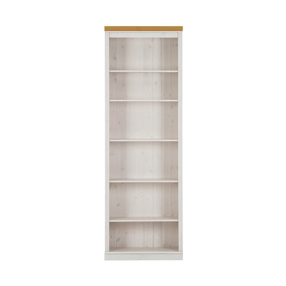 Fehér borovi fenyő könyvespolc 74x223x37 cm Anita – Støraa