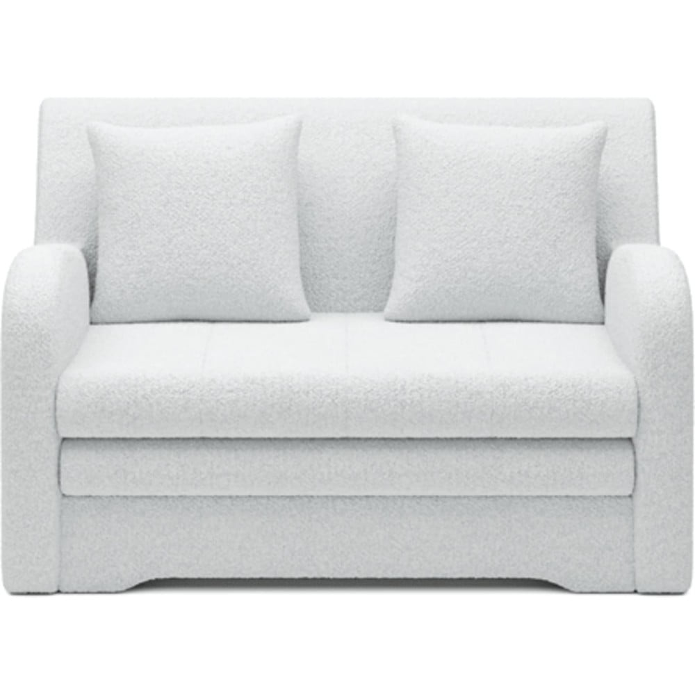 Fehér buklé kinyitható-tárolóhelyes kanapé 130 cm Ario – ELTAP