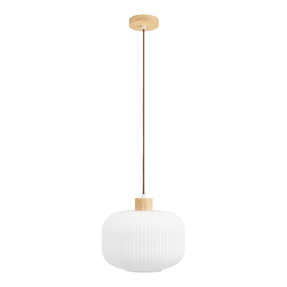 Fehér függőlámpa üveg búrával ø 30 cm Argalo – House Nordic
