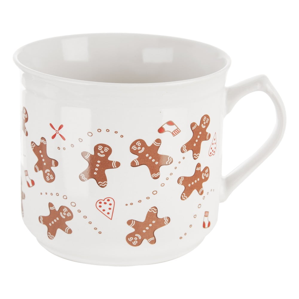 Fehér kerámia bögre karácsonyi mintával 500 ml Gingerbread – Dakls