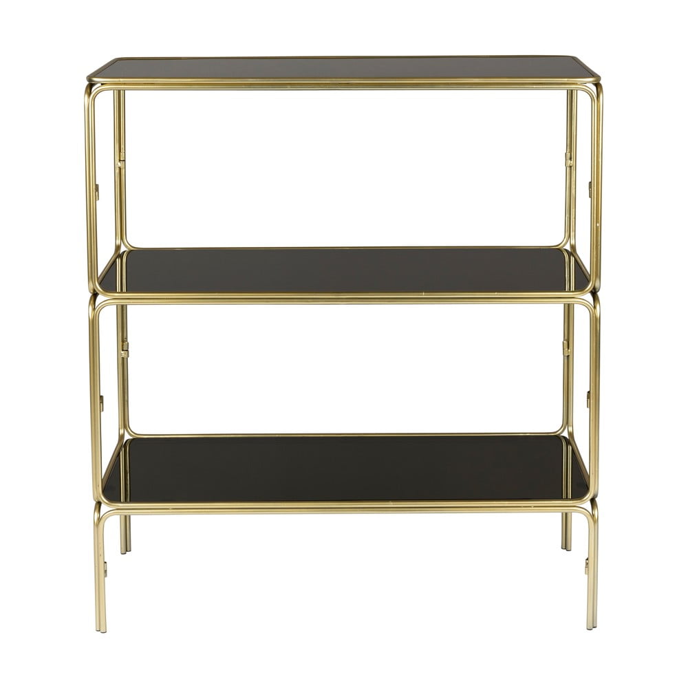 Fekete-aranyszínű fém könyvespolc 80x89x35 cm Liah – White Label