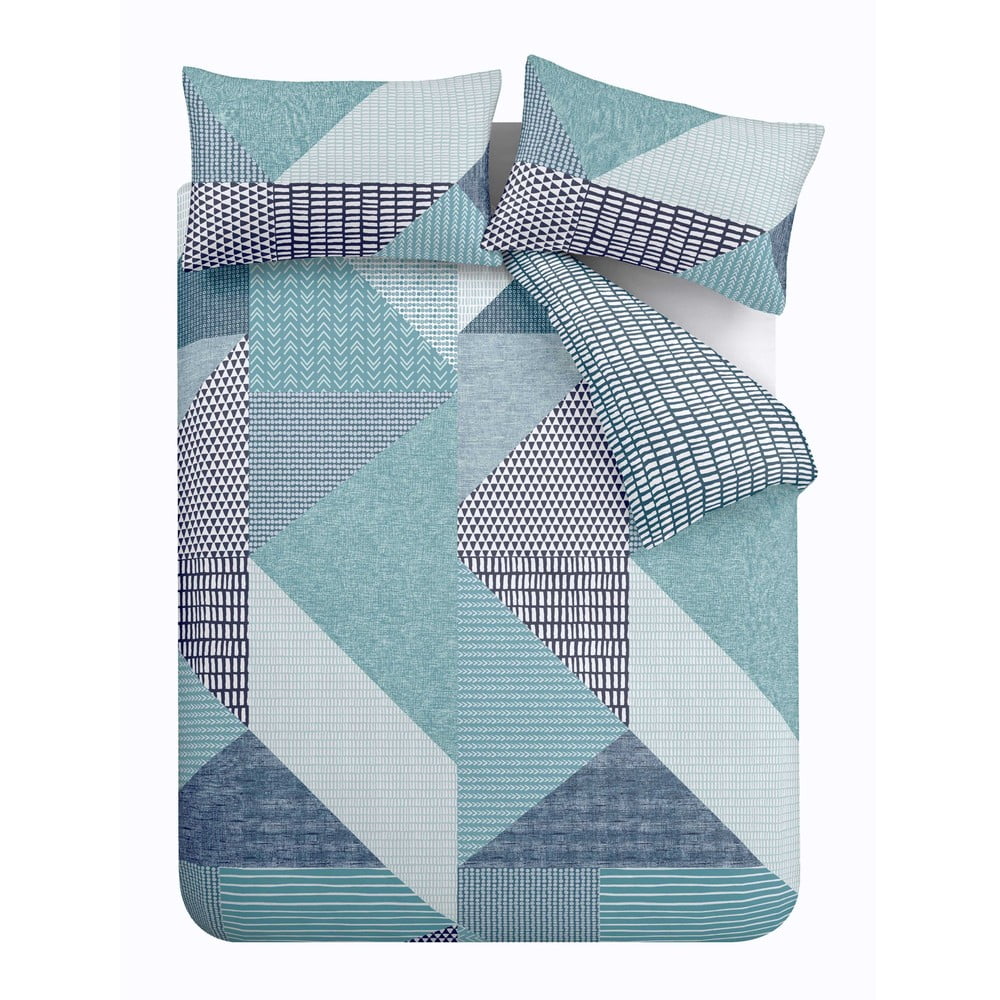 Kékeszöld egyszemélyes ágyneműhuzat 135x200 cm Larsson Geo – Catherine Lansfield