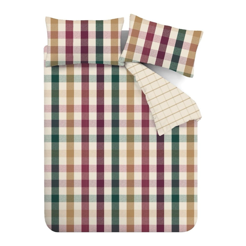 Kétszemélyes-hosszabbított ágyneműhuzat 230x220 cm Autumn Check – Catherine Lansfield