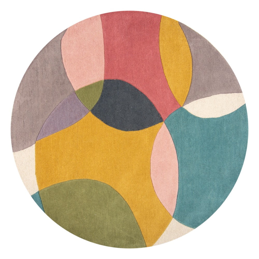 Kézi szövésű gyapjú kerek szőnyeg ø 160 cm Glow Multi – Flair Rugs