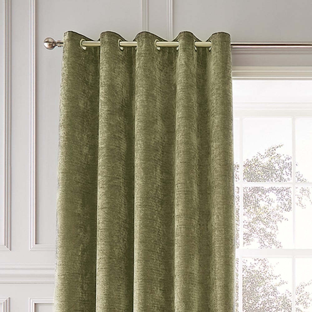 Khaki zsenília termo függöny szett 2 db-os 117x183 cm Selene Luxury Chenille – Hyperion