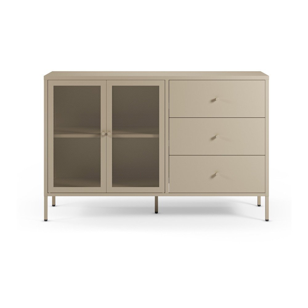 Krémszínű fém komód 140x90x40 cm Fayna – Marckeric