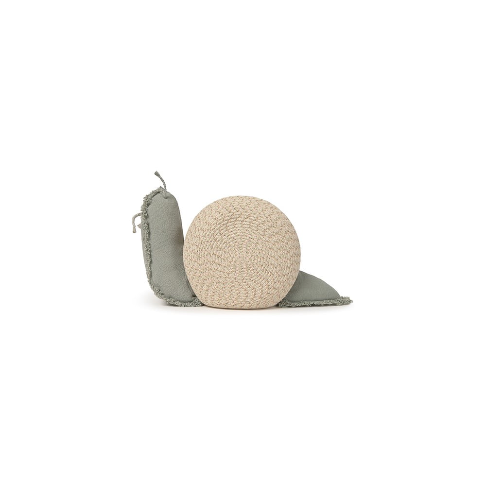 Krémszínű-zsályaszínű textil játéktároló kosár 60x24x30 cm Big Snail – Lorena Canals