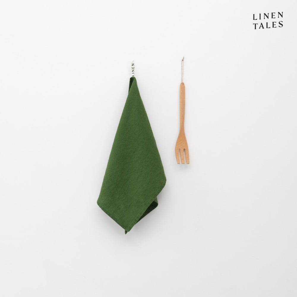 Len konyharuha 45x65 cm True Green – Linen Tales