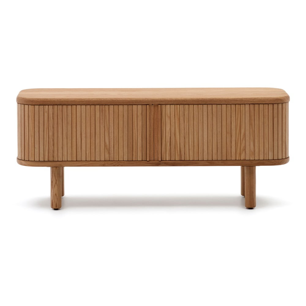 Natúr színű TV-állvány kőrisfa dekorral 120x50x40 cm Mailen – Kave Home