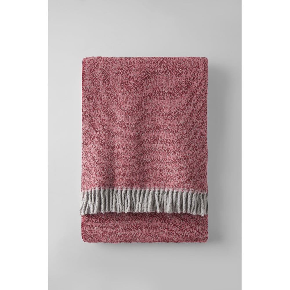 Piros-rózsaszín pamutkeverék takaró 140x180 cm Rennes – Euromant