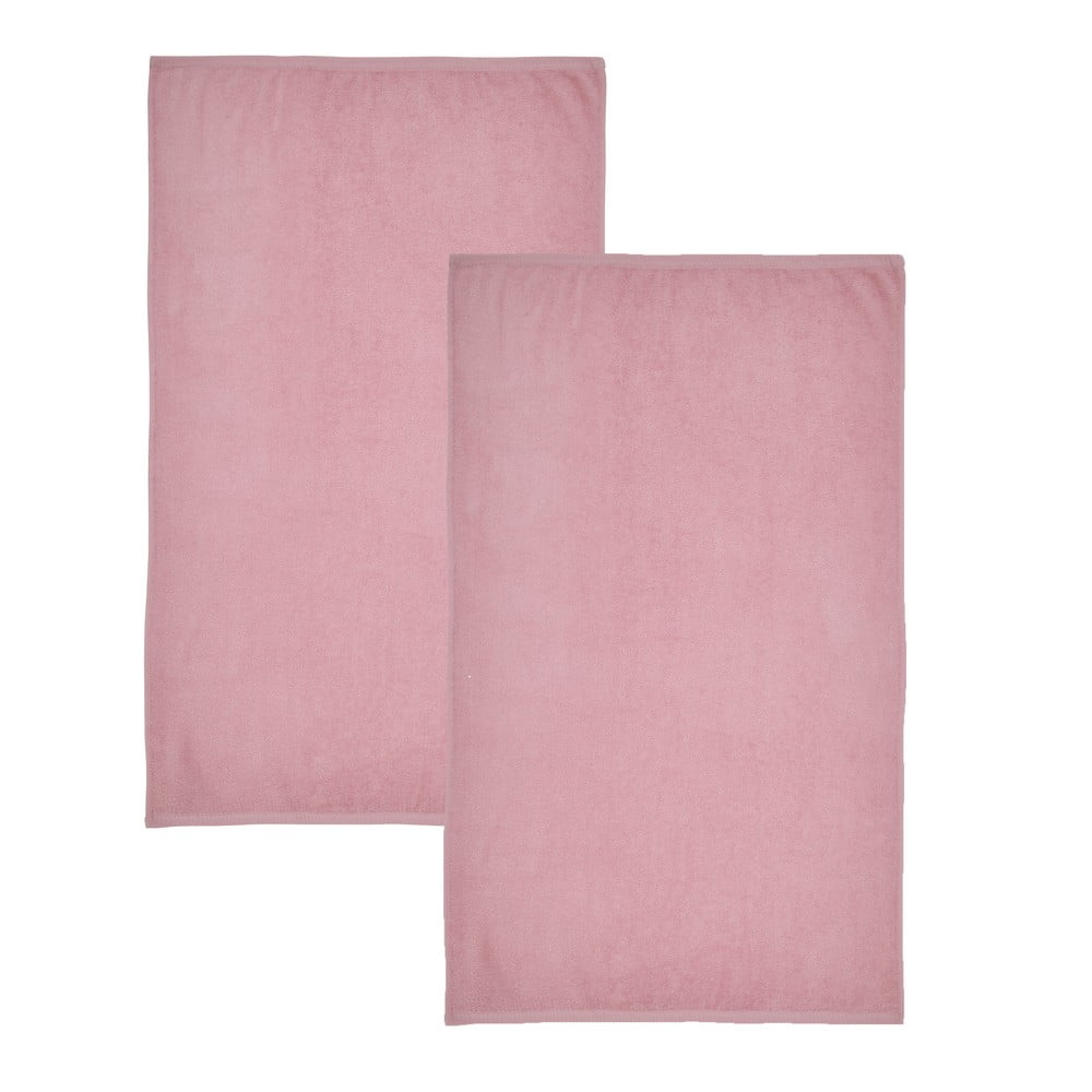 Rózsaszín gyorsan száradó frottír pamut fürdőlepedő szett 2 db-os 90x140 cm Quick Dry – Catherine Lansfield