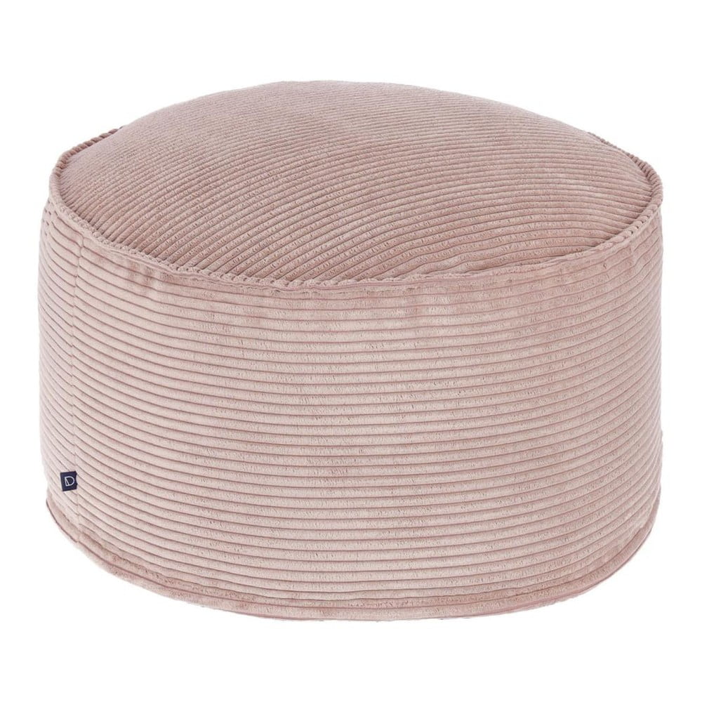Rózsaszín kordbársony puff Wilma – Kave Home