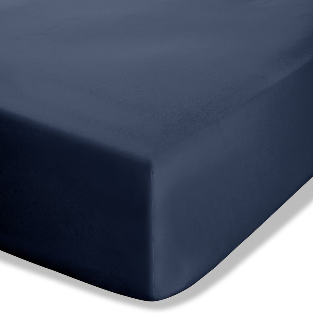 Sötétkék gumis perkál lepedő 135x190 cm Easy Iron Percale – Catherine Lansfield