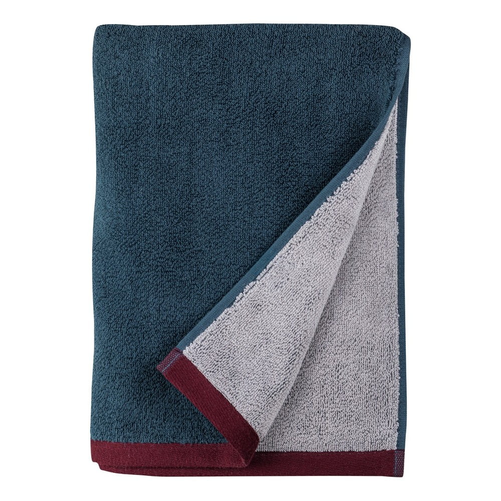 Sötétkék-szürke frottír bio pamut törölköző 50x90 cm Soft – Mette Ditmer Denmark