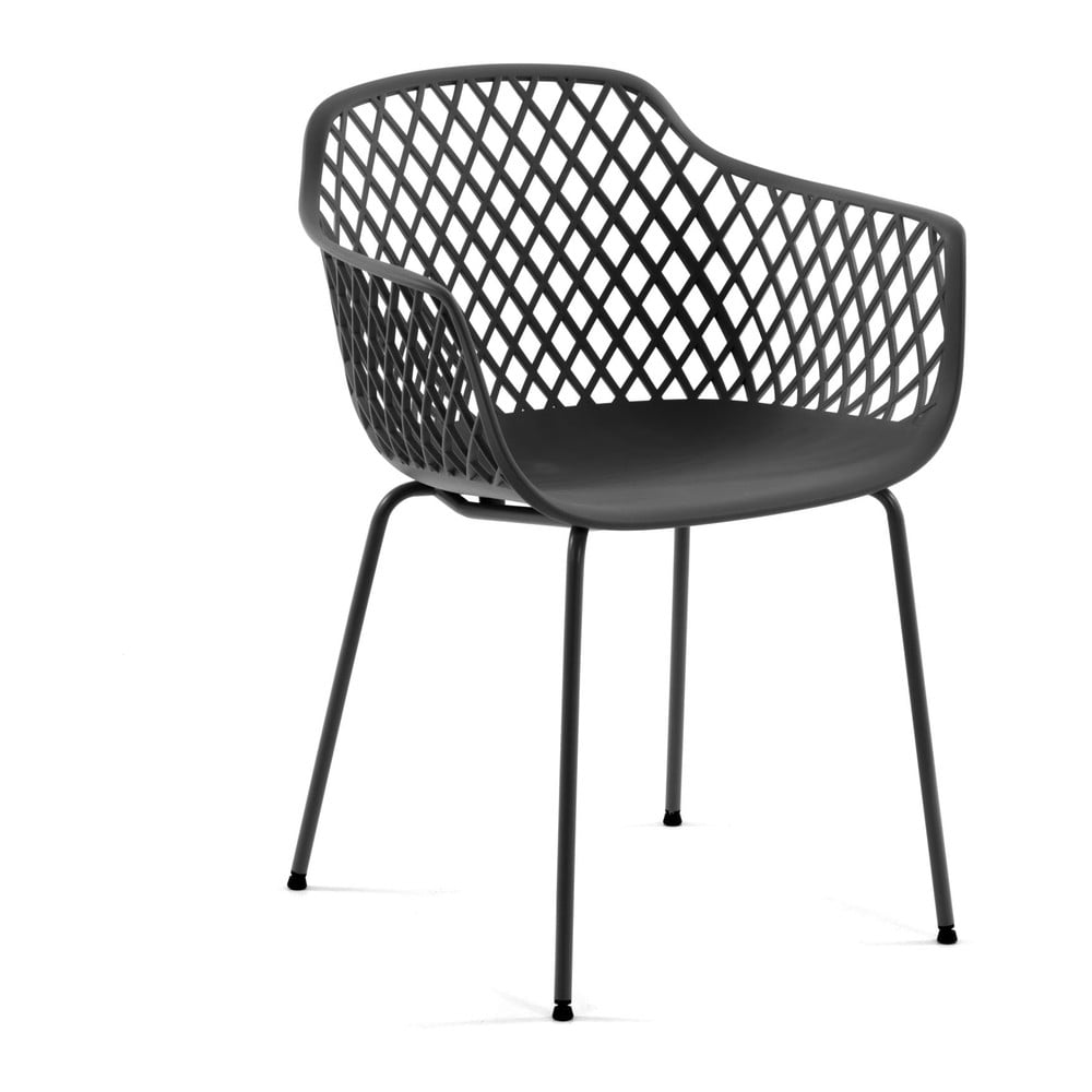 Sötétszürke fém kerti szék Quinn – Kave Home