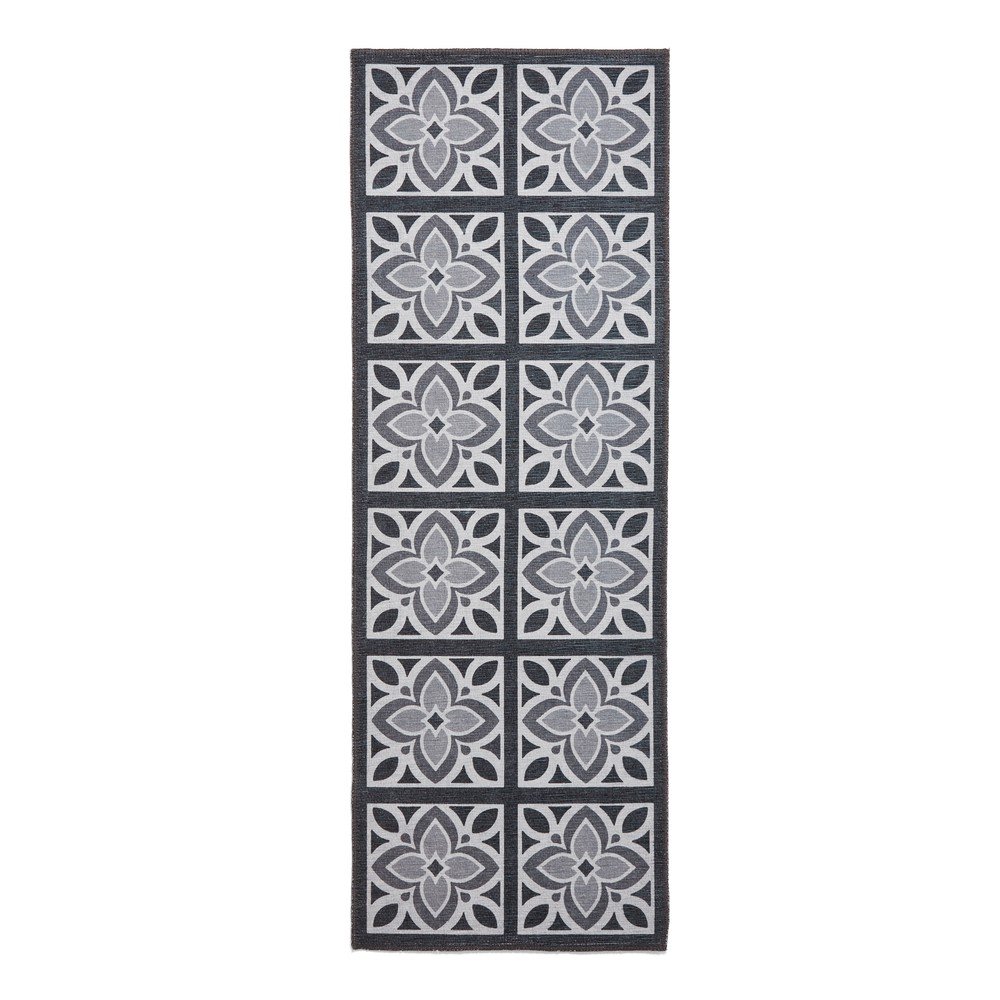 Sötétszürke mosható futószőnyeg 76x230 cm Victoria Grey – Think Rugs