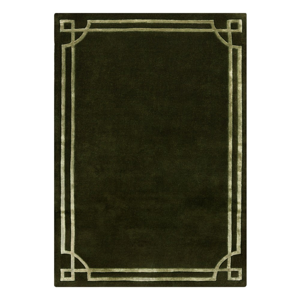 Sötétzöld kézi szövésű gyapjú szőnyeg 120x170 cm Gatsby – Flair Rugs
