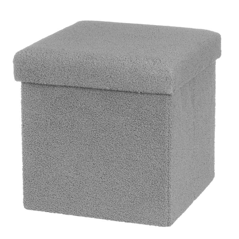 Szürke buklé puff Folding – Casa Selección