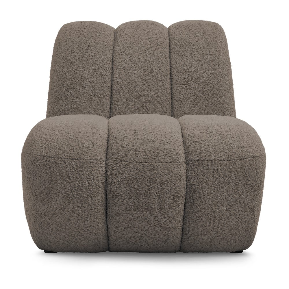 Szürkésbarna buklé fotel Janissaire – Bobochic Paris