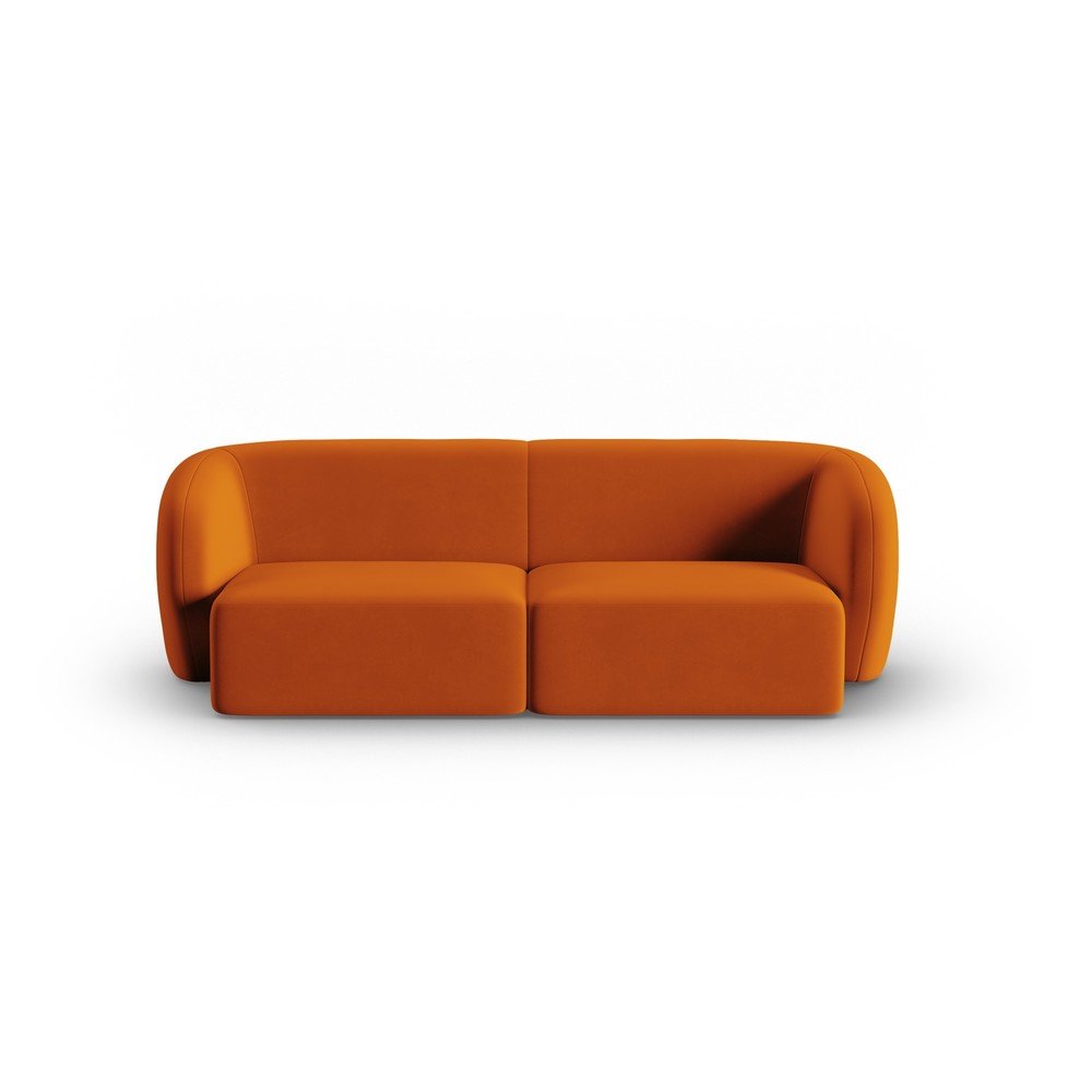 Terrakotta színű bársony kanapé 188 cm Paolo – Milo Casa