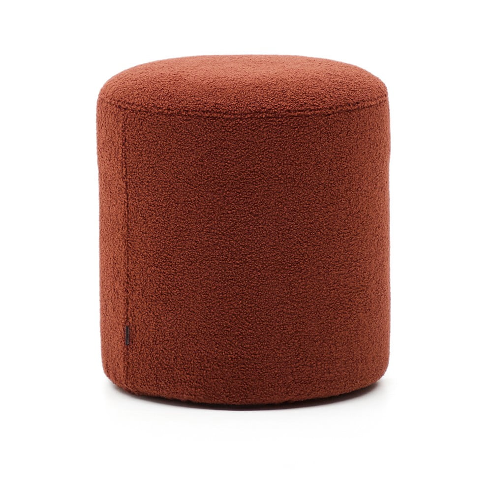 Terrakotta színű buklé puff Kaeli – Kave Home