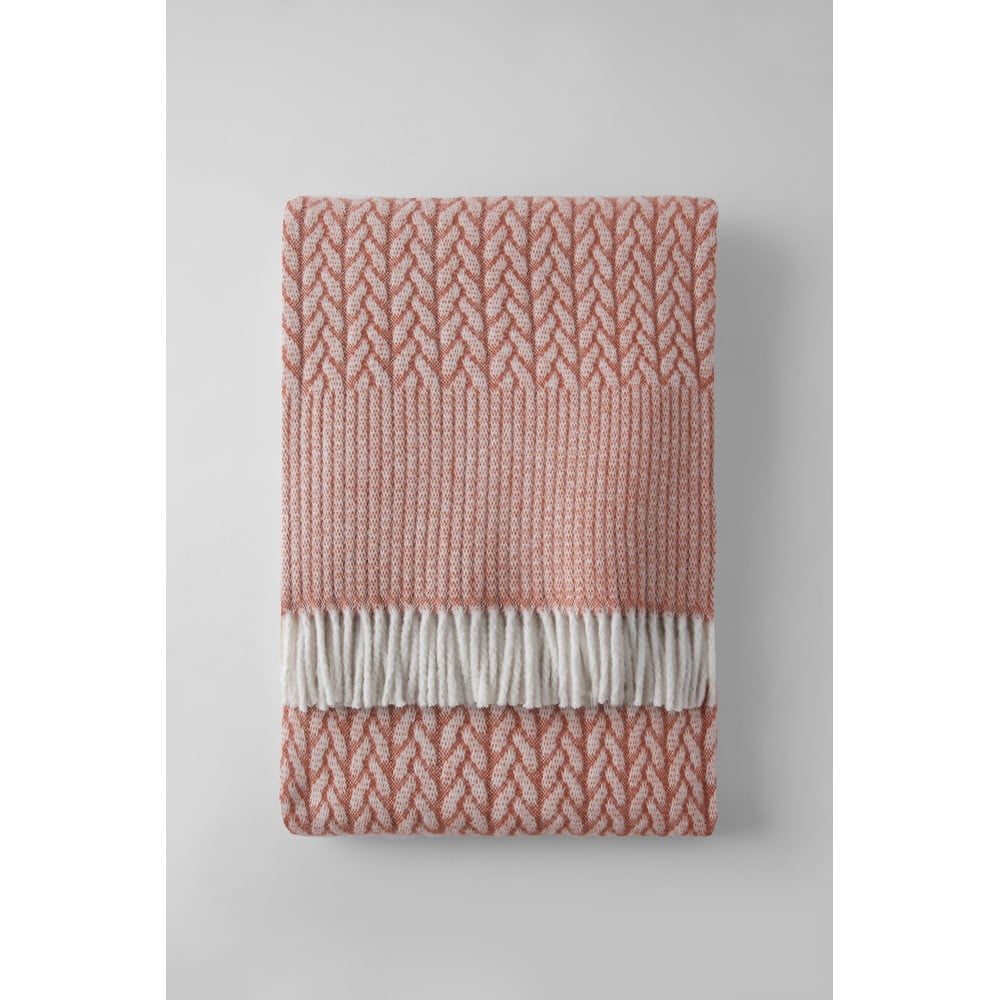 Terrakotta színű pamutkeverék takaró 140x180 cm Olympus – Euromant