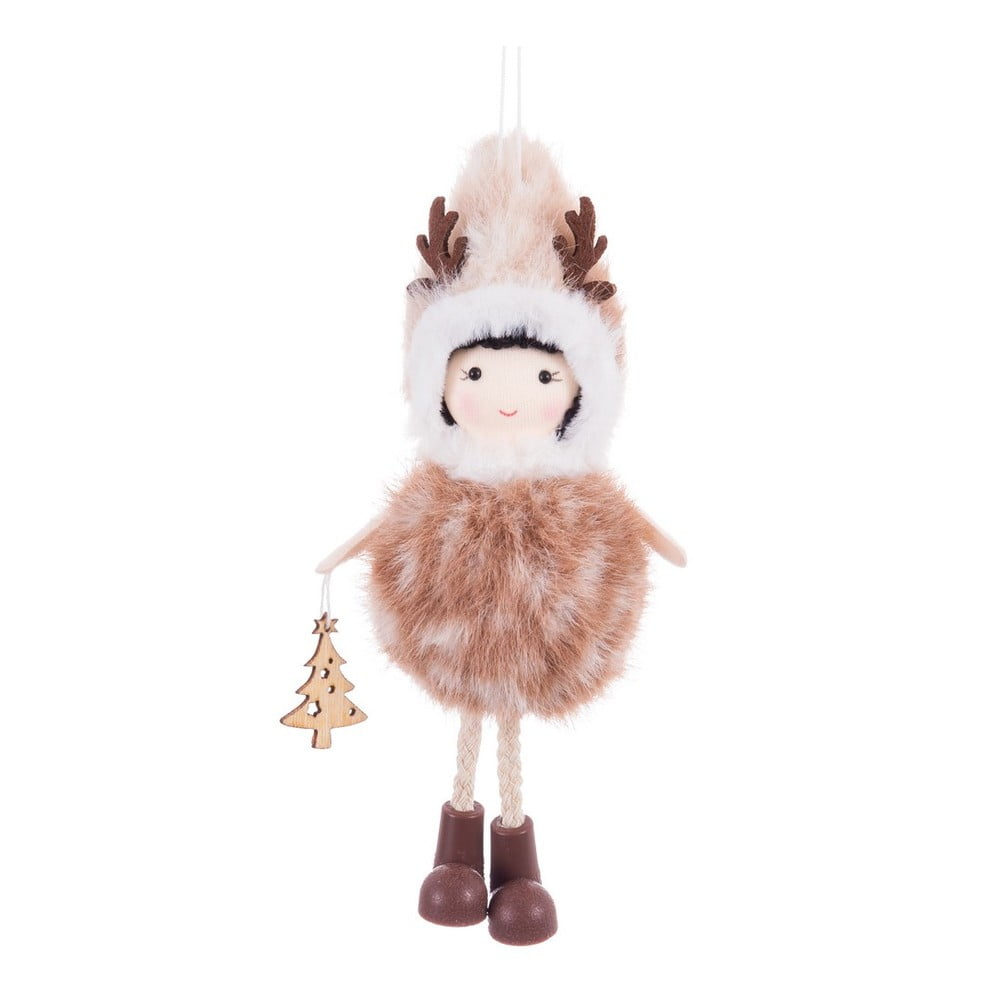 Textil karácsonyi függődísz 17 cm Deer Girl – Casa Selección