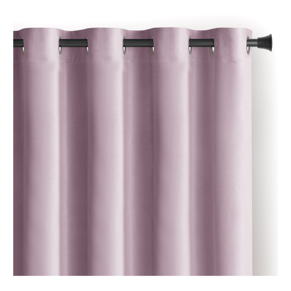 Világos rózsaszín bársony dimout (részleges sötétítő) függöny 140x245 cm Eyelets – Restilo