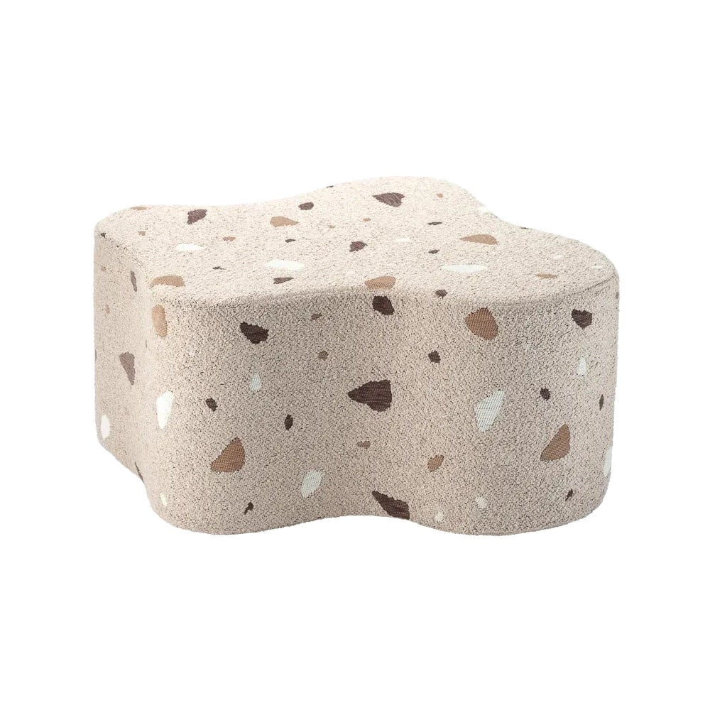 Világosbarna buklé-zsenília gyerek puff Terrazzo Cloud – Wigiwama