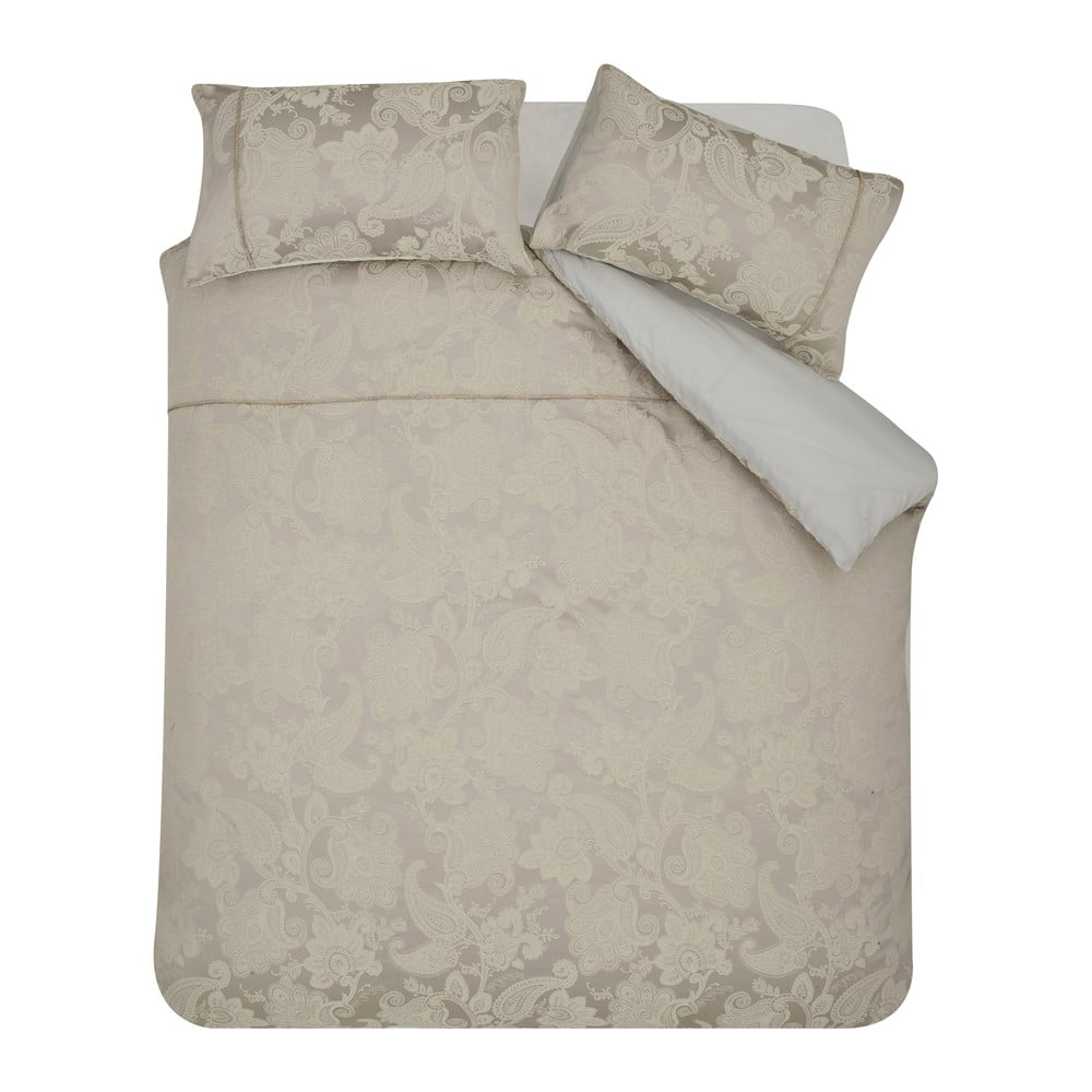 Világosbarna kétszemélyes-hosszabbított jacquard ágyneműhuzat 230x220 cm Opulent Jacquard – Catherine Lansfield