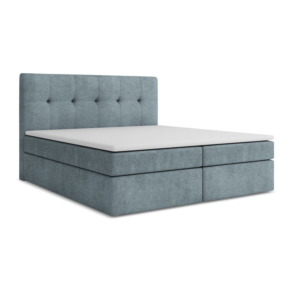 Világoskék ágyneműtartós boxspring ágy 140x200 cm Palta – Makamii