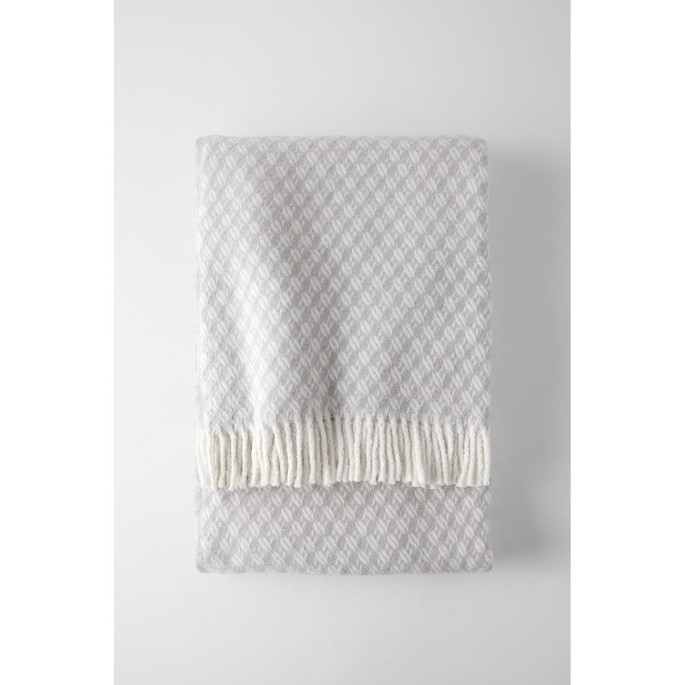 Világosszürke pamutkeverék takaró 140x180 cm Nilo – Euromant