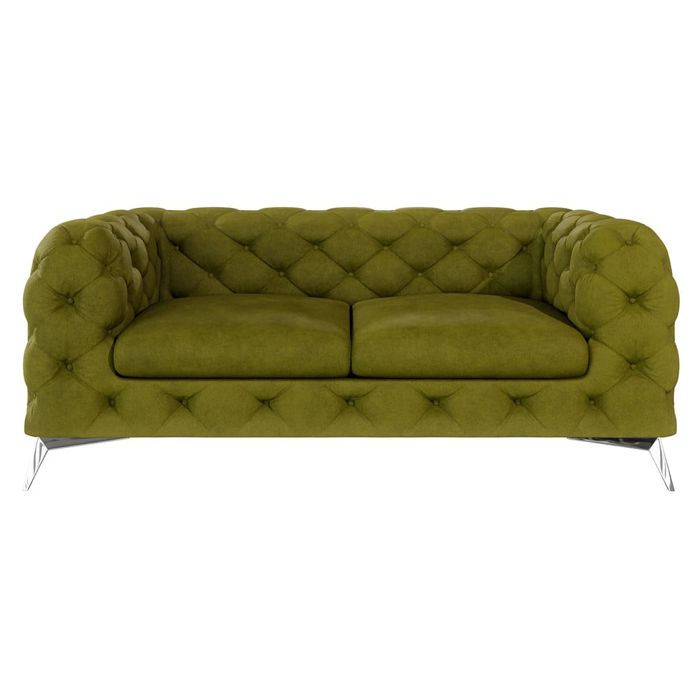 Zöld bársony kanapé 185 cm Chelsea – Ropez