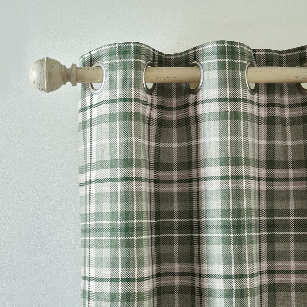 Zöld flanel termo függöny szett 2 db-os 117x183 cm Cullen Thermal Check – Catherine Lansfield