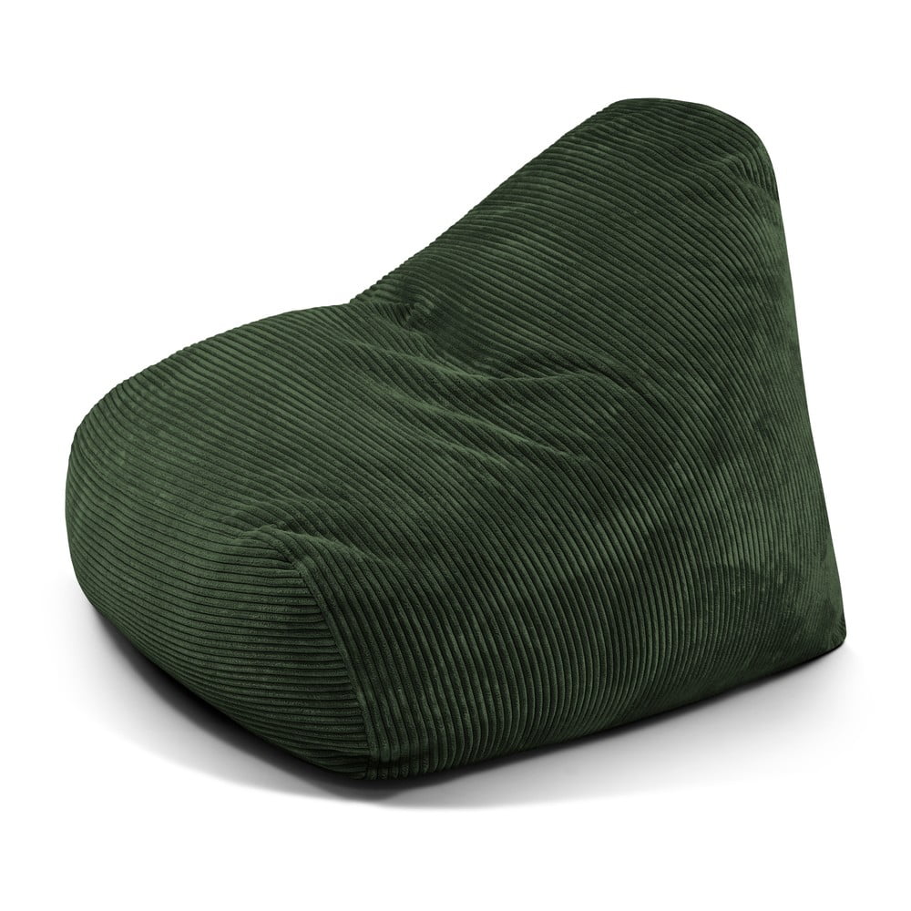 Zöld kordbársony babzsákfotel Snug 100 – SLOWDOWN
