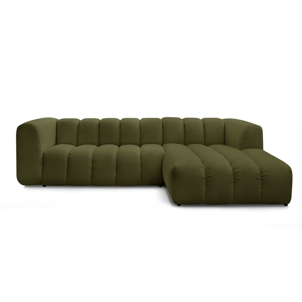 Zöld sarokkanapé (jobb oldali-heverő résszel) Talia – Bobochic Paris