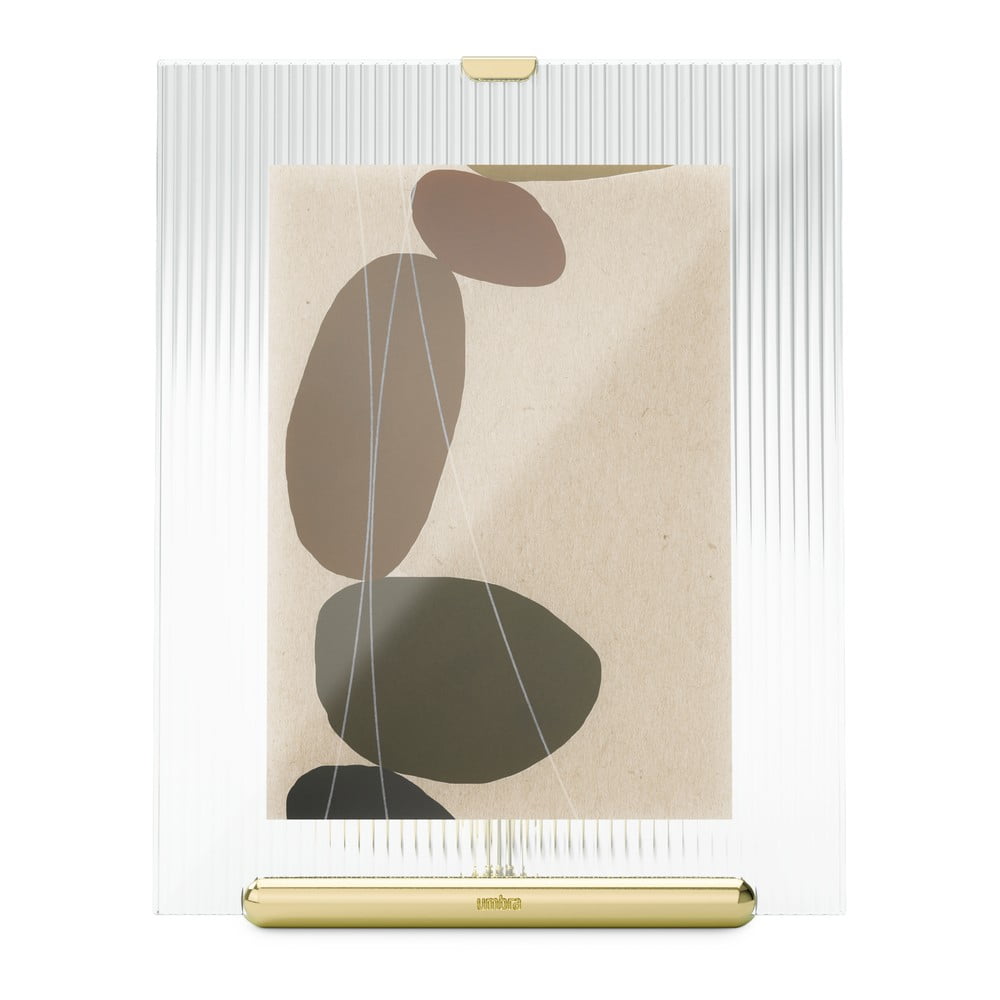 Aranyszínű üveg álló képkeret 19x23 cm Flute – Umbra