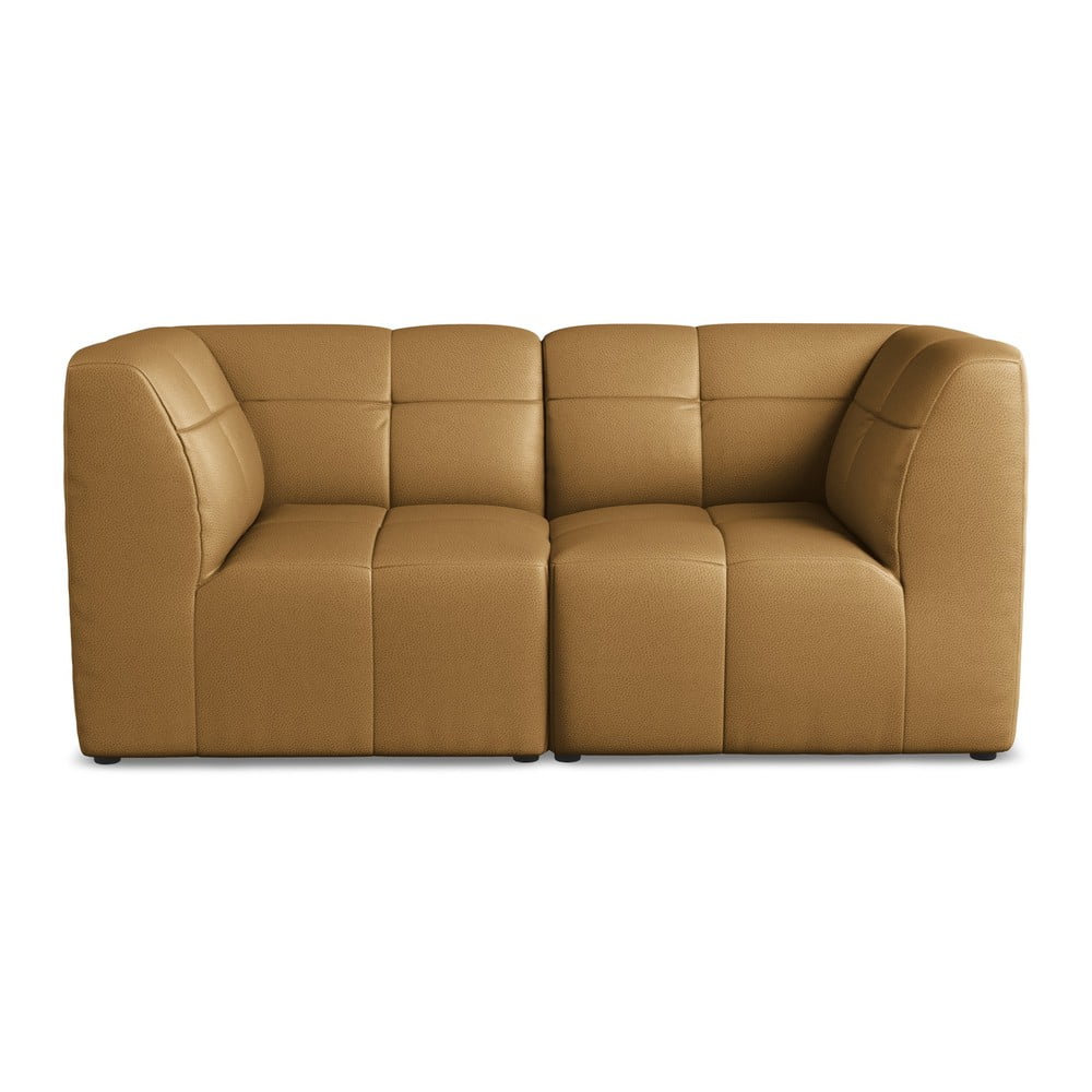 Barna bőrutánzat kanapé 180 cm Aloha – Makamii